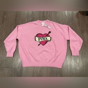 PINK Victoria's Secret Collegiate Knit Crewneck Sweater